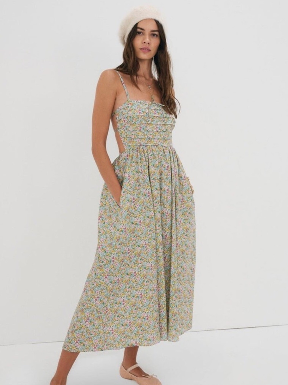 selling for love & lemons raleigh midi dress
